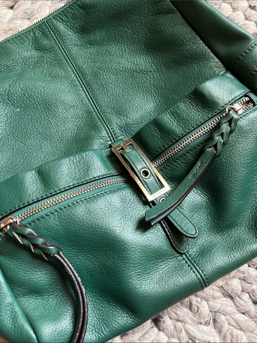 B. Makowsky emerald green “Meteopolitan Hobo)” leather purse